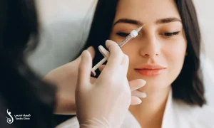تزریق مزوژل جالپرو بین ابروهای یک خانم