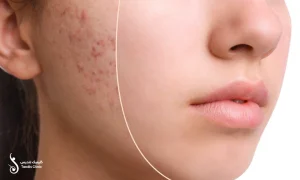 قبل و بعد درمان سابسیژن صورت یک خانم