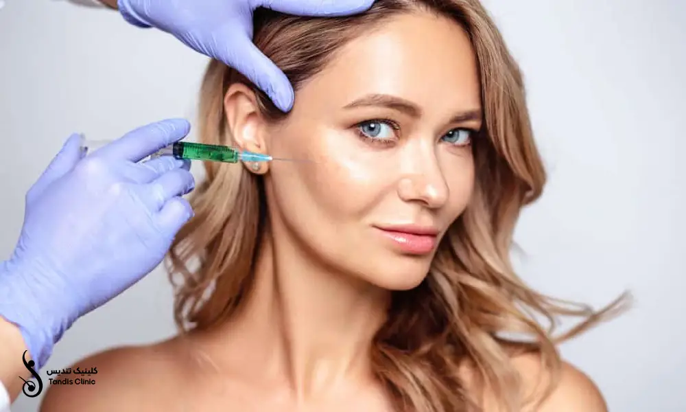 تزریق پی آر پی صورت برای خانمی زیبا با گونه های برجسته